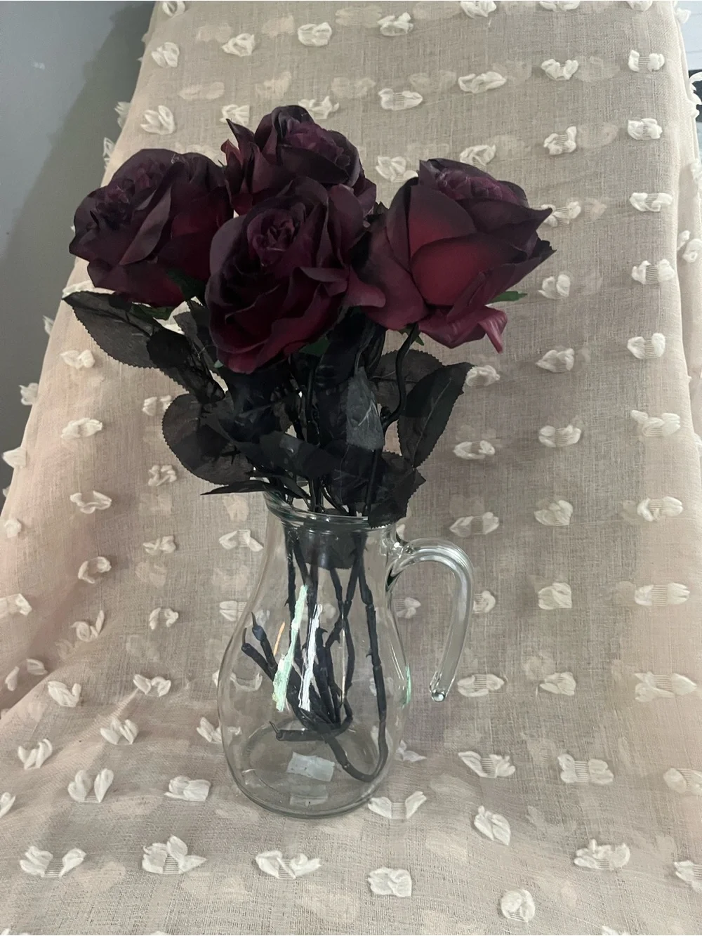 Deep Burgundy Blackish Artificial Rose Bouquet - Home Accents